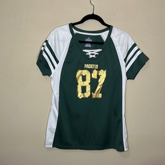 Majestic Green Bay Packer Short sleeve #87 Jersey Tee - Picture 5 of 10